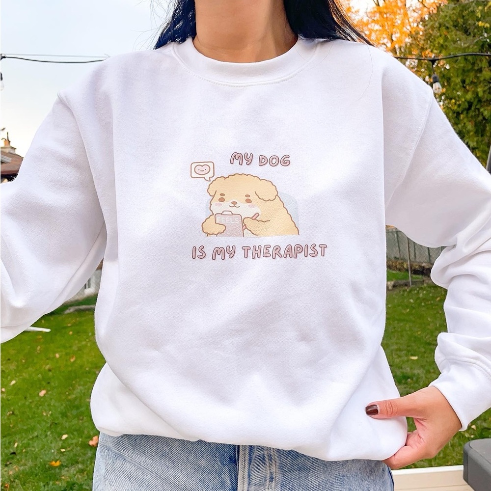 White Graphic Women's Sweater